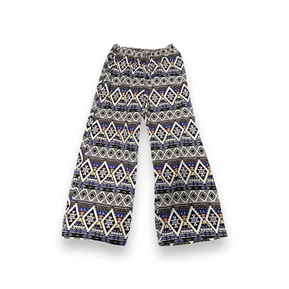 Poof! Aztec Festival Wide Leg Pants Size Medium - Picture 1 of 4